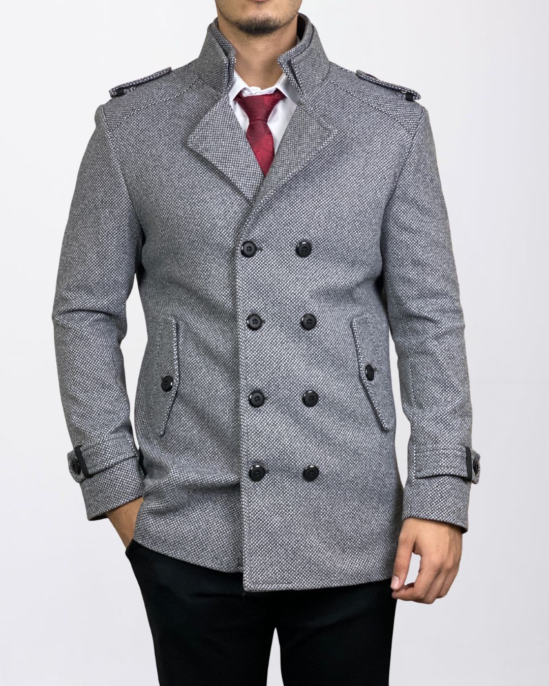 manteau chevron coupe classique