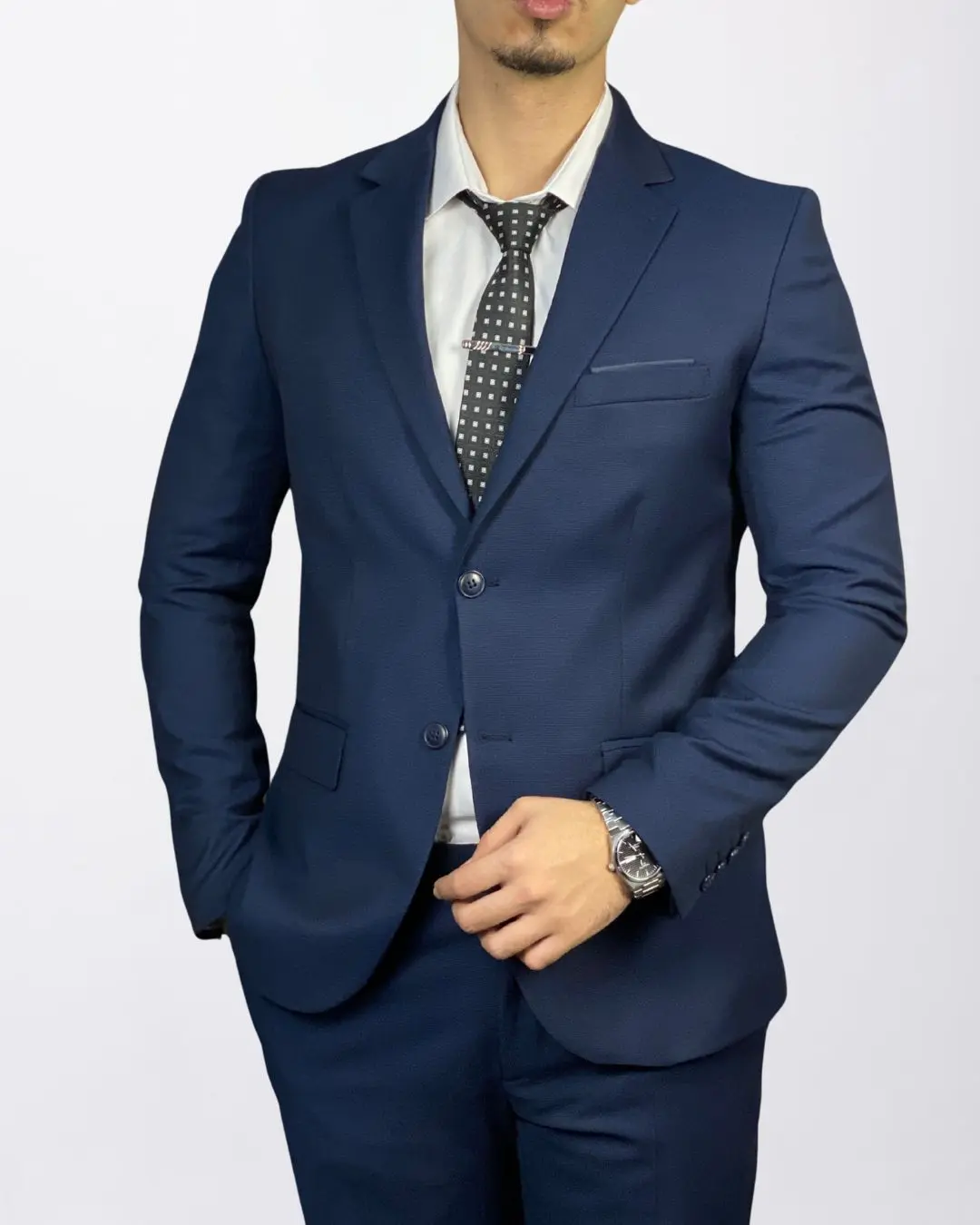 COSTUME PIQUE BLEU MARINE