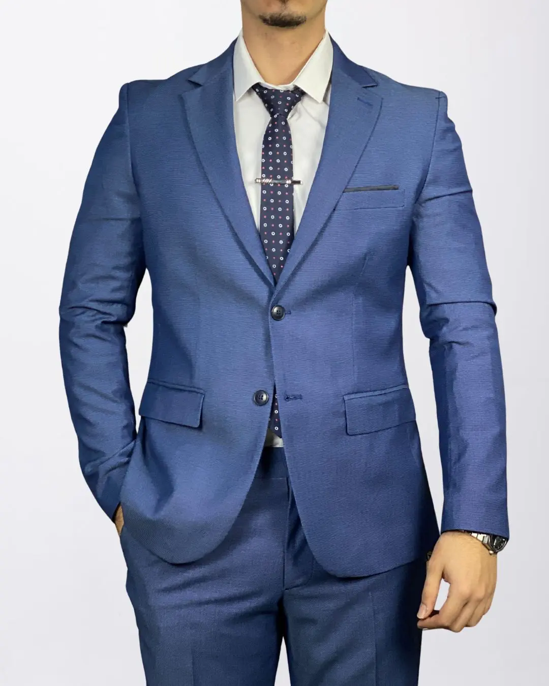 COSTUME PIQUE BLEU PETROL